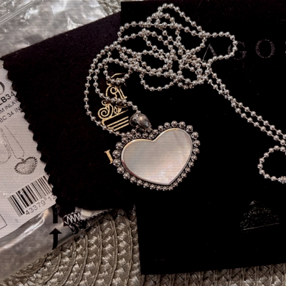 LAGOS ‘Maya’ Mother of Pearl Inlay Heart Pendant Necklace 34"